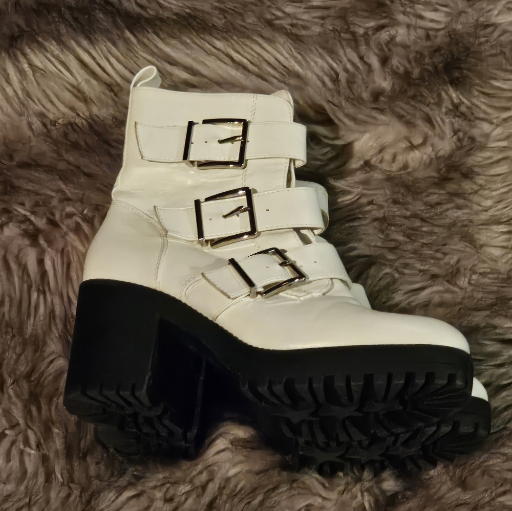 Forever 21 White Combat Boots